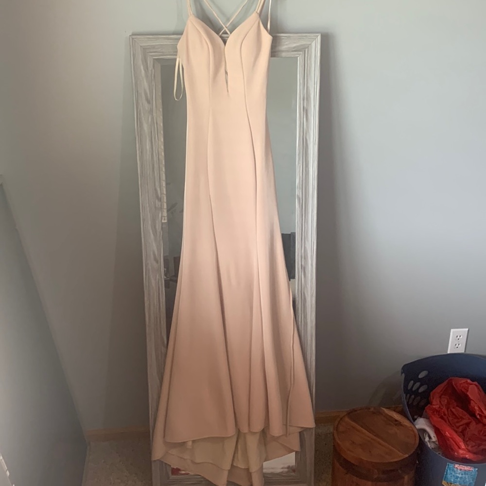 tight corset back nude prom dress size 0